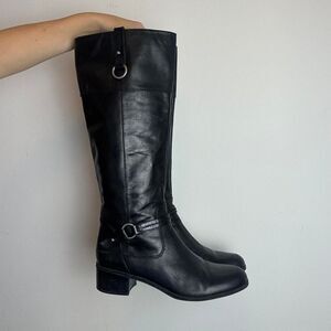 Vintage Y2K Bandolino Black Leather Tall Knee-High Boots